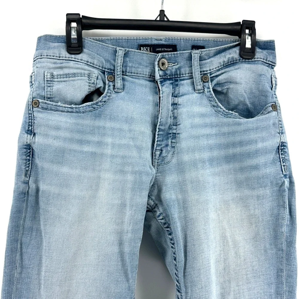 BKE Jake Straight Jeans Men 31x32 Light Wash Solid Straight Leg Modern Denim
